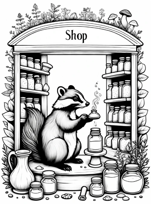 Racoon coloring page