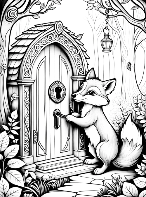 Fox coloring page